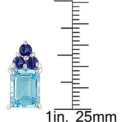 Sterling Silver Sky Blue Topaz and Iolite Earrings