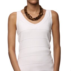 Stonique Creations Sterling Silver 3-strand Tiger's Eye Chip Necklace