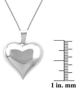 Sterling Silver Puffed Heart Necklace