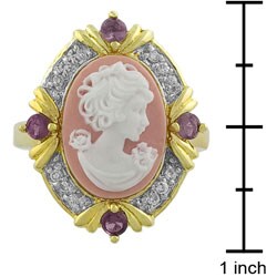 14k Goldplated Silver CZ Cameo Ring
