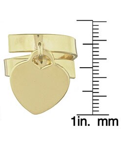 Caribe Gold  14k over Sterling Silver Heart Charm Ring