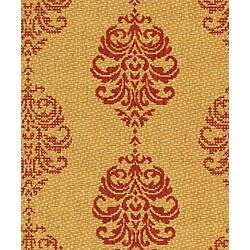Indoor/ Outdoor St. Martin Natural/ Red Rug (2'7 x 5')