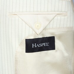 Haspel Men's Ivory Stripe Performance Linen Suit