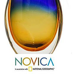 'Rainbow Volcano' Murano Handblown Vase (Brazil)