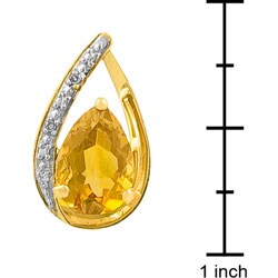 10k Gold Citrine and Diamond Accent Earrings