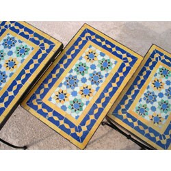  'Les Fleures' 3-piece Mosaic Table Set (Morocco)