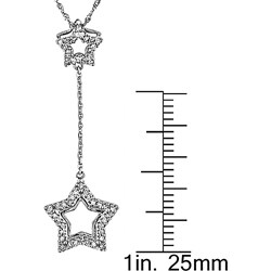 14k 1/6ct TDW Diamond Star Lariat Necklace