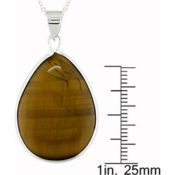 Sterling Silver Teardrop Tiger's Eye Necklace