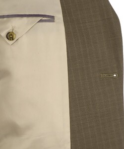 Kenneth Cole Reaction Men's Taupe Stripe Wool Suit