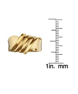 14k Yellow Gold over Silver Ribbon Ring