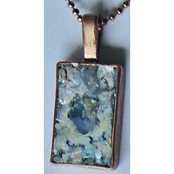 Rectangular Roman Glass Copper Necklace (Israel)