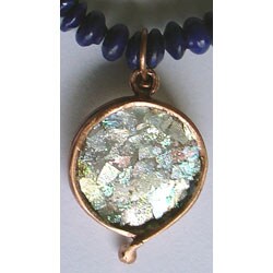 Copper Roman Glass and Lapis/ Iolite Necklace (Israel)