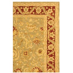 Handmade Kashan Green/ Red Wool Rug (9'6 x 13'6)
