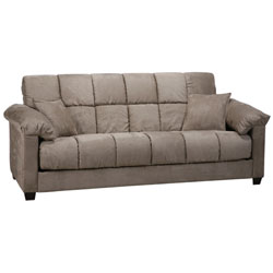 Madras Gray Sage Green Microfiber Futon Sofa Bed