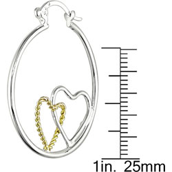 Sterling Silver Heart in Hoop Earrings