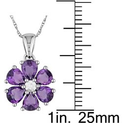 10k Gold 1/10ct TDW Diamond Amethyst Necklace