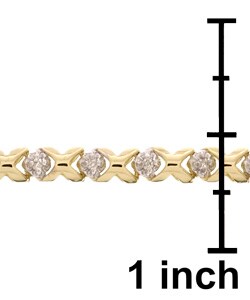 10k Gold 1/4ct Diamond X's and O's Bracelet (I-J, I3)