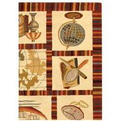 Hand-hooked Explorer Black Wool Rug (8'9 x 11'9)