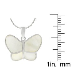 Sterling Silver and Mother of Pearl Butterfly Necklace