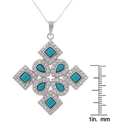 ICZ Stonez Sterling Silver CZ Turquoise ICZ Stonez Sterling Silver  Pendant