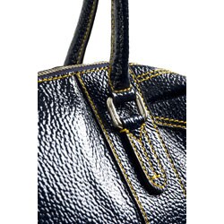 Fendi Large Navy Patent Leather Zip Tote