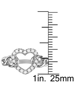 10k White Gold 1/5ct TDW Diamond Heart Ring (I-J,I2-I3)