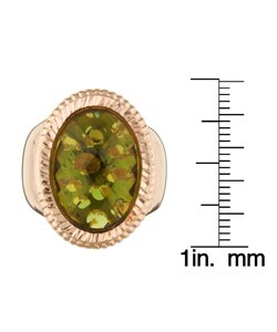 Elsa M 18k Rose Goldtone Chartreuse Ring