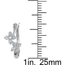 10k White Gold Sky Blue Topaz and Diamond Earrings