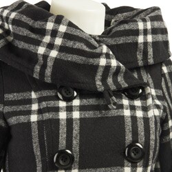 Coffee Shop Women's Belted Plaid Overcoat