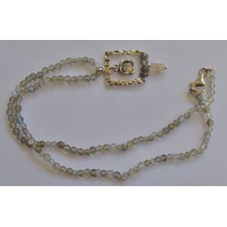 Round Roman Glass Faceted Stone Necklace (Israel)