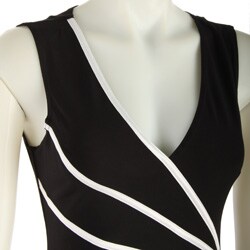 Connected Apparel Women's Black/ White Knit Dress
