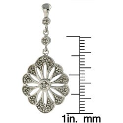Maddy Emerson Sterling Silver Diamond Flower Earrings