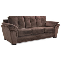 Velvet Chocolate Fabric Sofa and Loveseat