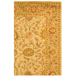 Handmade Antique Kashan Ivory/ Beige Wool Rug (3' x 5')