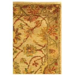 Handmade Antique Kashan Ivory/ Beige Wool Rug (2' x 3')