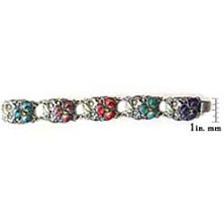 Sweet Romance Enamel Pansies Bracelet