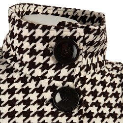 Last Kiss Women's Belted Houndstooth Coat