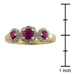 14k Gold Ruby and 1/10ct TDW Diamond Ring