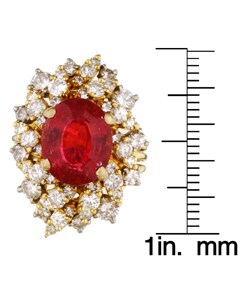 18k Yellow Gold Pink Tourmaline and Diamond Ring (I, SI1)
