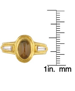 18k Gold Cats Eye and 1/5ct TDW Diamond Ring