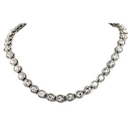 Silverplated All-around CZ Necklace