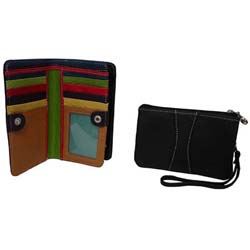 Amerileather Women's Monarch Wallet and Wristlet Set