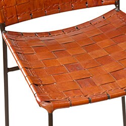 Set of 2 Iron and Leather Eyela Counter Stools (India)