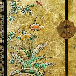 Black/ Gold Lacquer Chinese Storage Cabinet