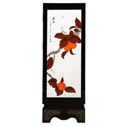 Black/ White Chinese Lotus Storage Cabinet