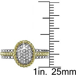 10k Two-tone Gold 1/5ct TDW Diamond Ring (H-I-J, I1-I2)