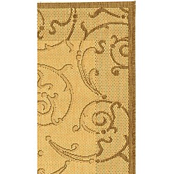 Indoor/ Outdoor Oasis Natural/ Brown Rug (2'7 x 5')
