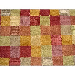 Indo Tibetan Multi-colored Runner Rug (2'4 x 8')