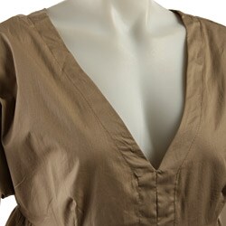 Mlle Gabrielle Women's Double V-neck Smock Dress