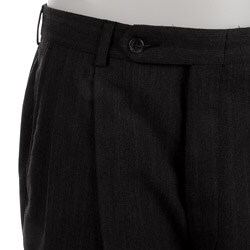 Palm Beach Men's Charcoal Multi-striped Wool Slacks